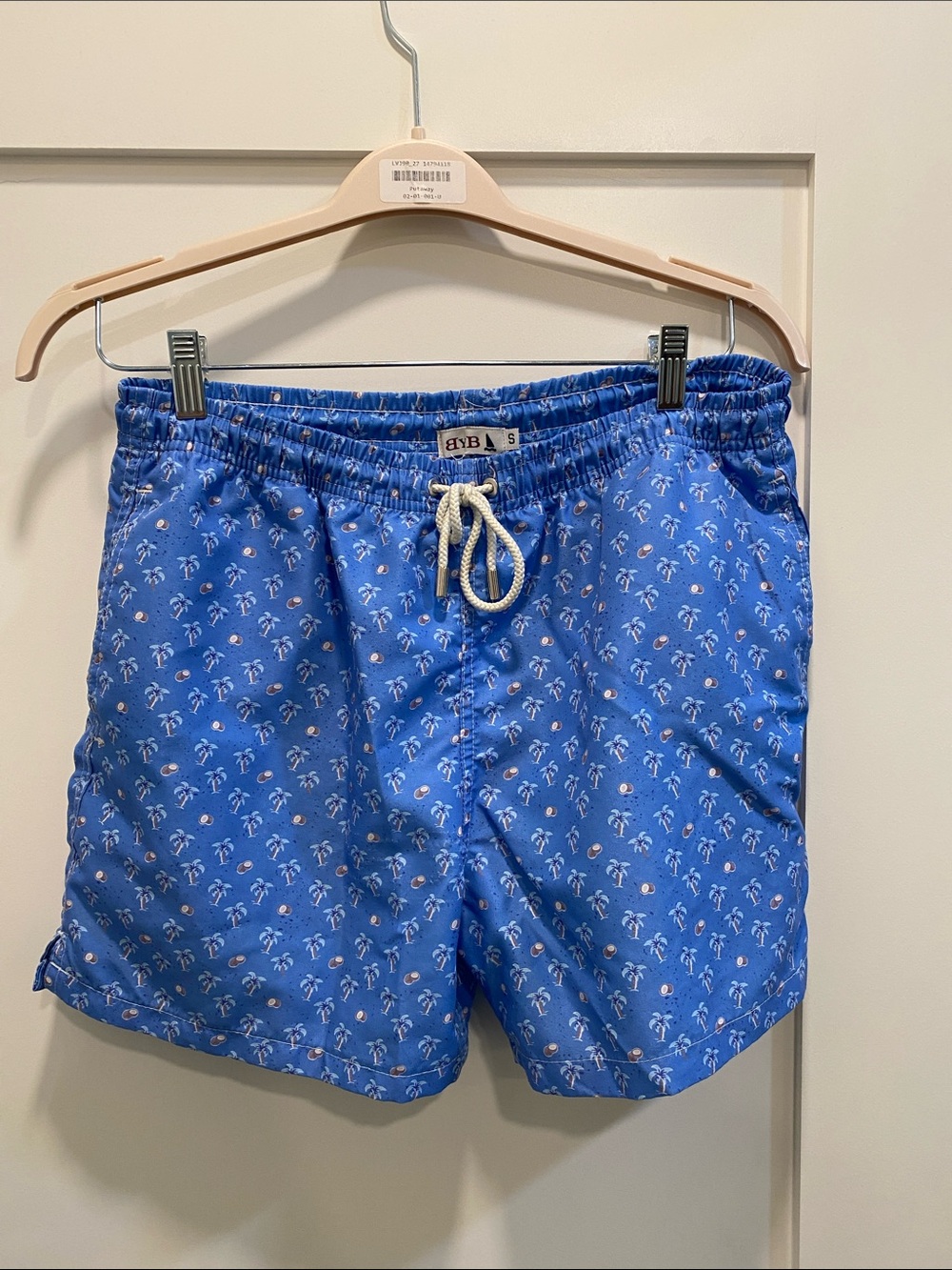 B y B mens swim trunks. Small with mesh.